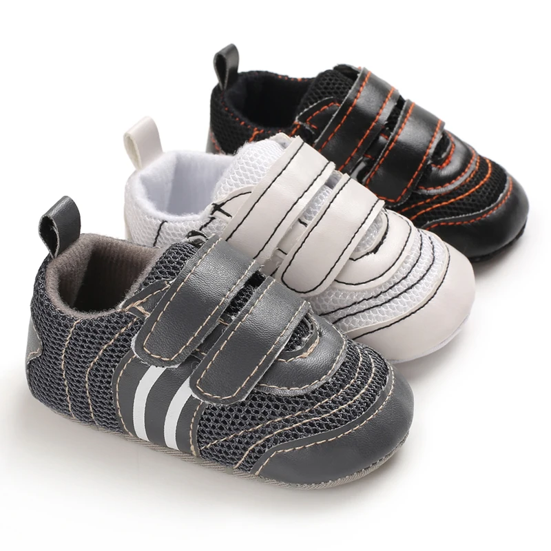 

Autumn Fashion Baby Boys Shoes Patchwork Design Anti-Slip Sneakers Toddler Soft Soled PU Shoes