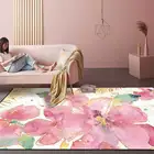 Модный акварельный роскошный золотой розовый ковер коврики с изображением цветов, ковер для гостиной, спальни, Детский напольный коврик, для гостиной, домашние коврики на заказ