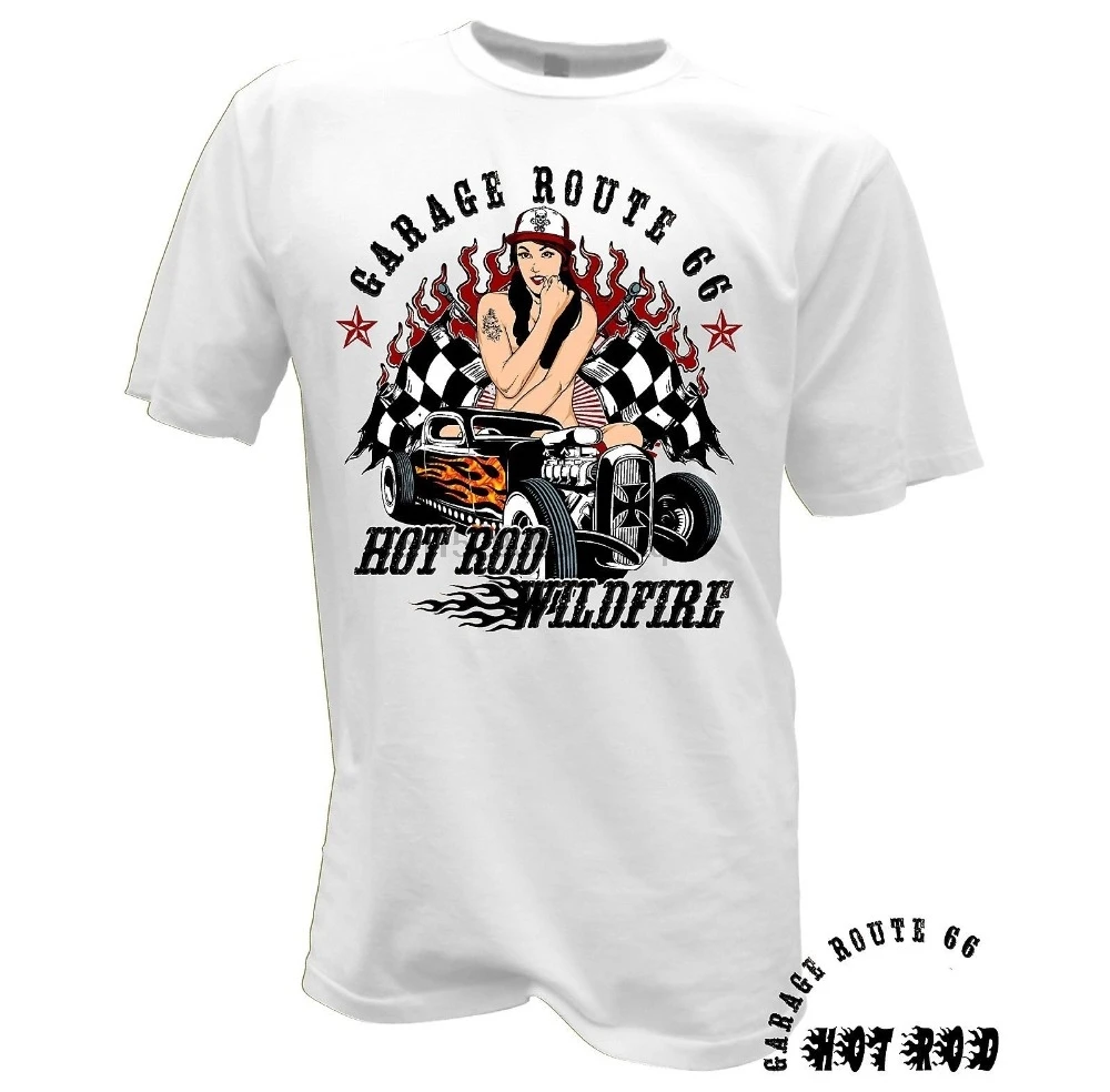 2019 модная популярная футболка Hot Rod Pin Up унисекс на заказ машина Винтаж гараж Ретро