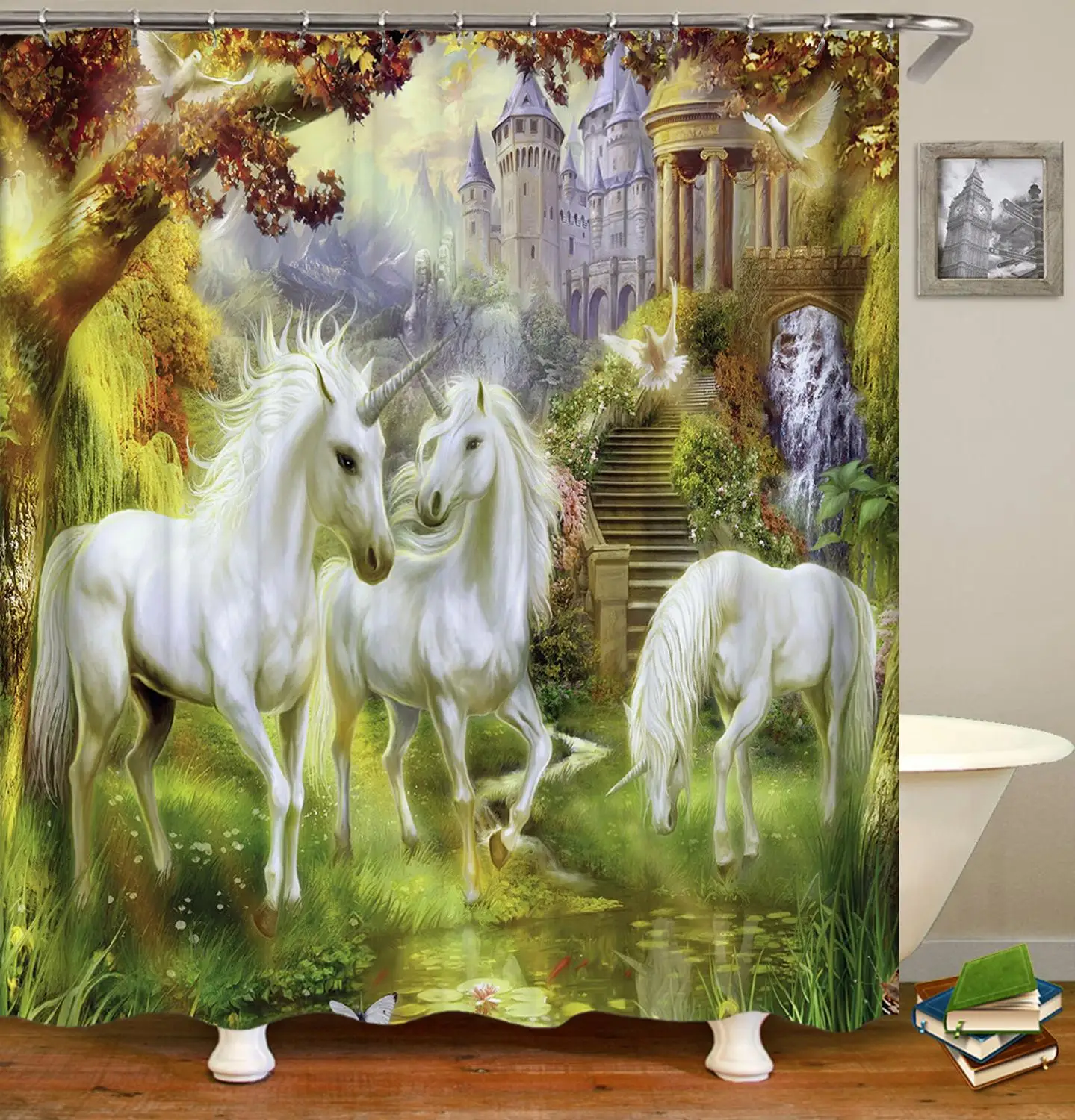 

Animal Parrot Horse Frog Shower Curtain Waterproof Polyester Curtain Large 3D Blackout Curtain for Bathroom Home Decor 180x200cm