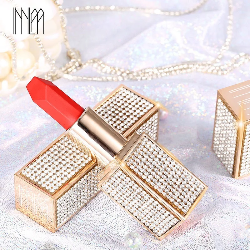 

INNLAA 1Pcs Limited Edition Diamond Lipstick with Matte and Long-Lasting Non-Marking (Cinnabar Orange)