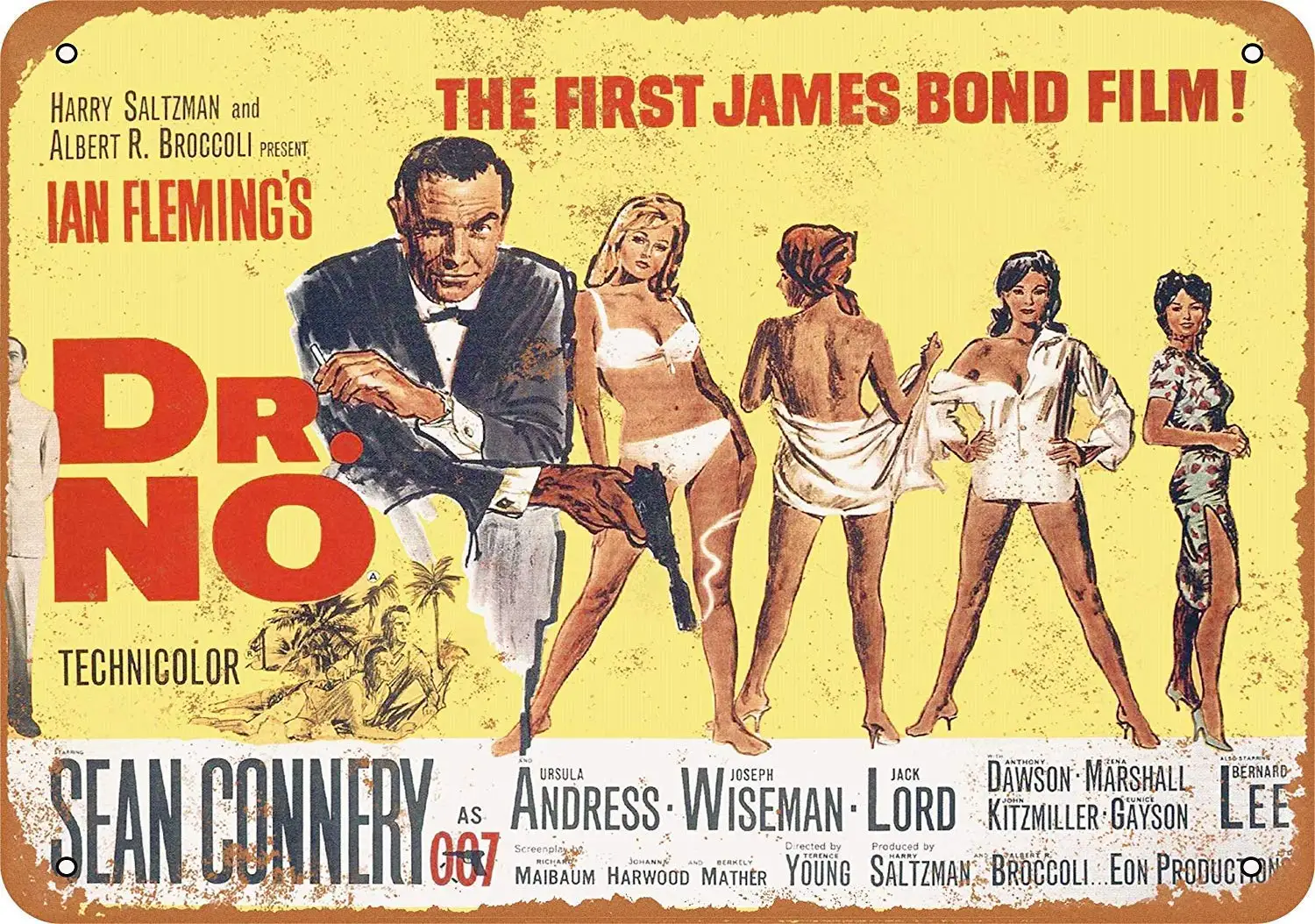

Isaric Tin Sign 1962 James Bond Dr. No - Vintage Metal Sign 8 x 12 Inches