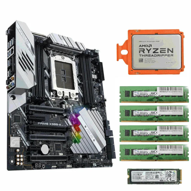 

AMD Ryzen 1920X 3,50 GHz CPU + ASUS PRIME X399-A 4x8GB 32GB RAM DDR4 256GB SSD