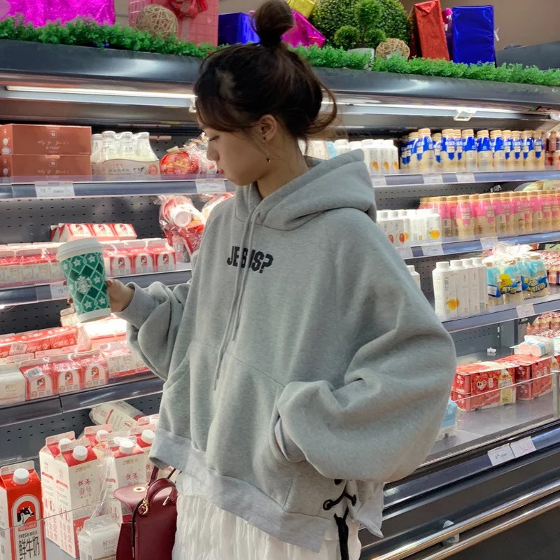 Свитер женский зимний стиль свободный Студенческая утепленная куртка с флисовой