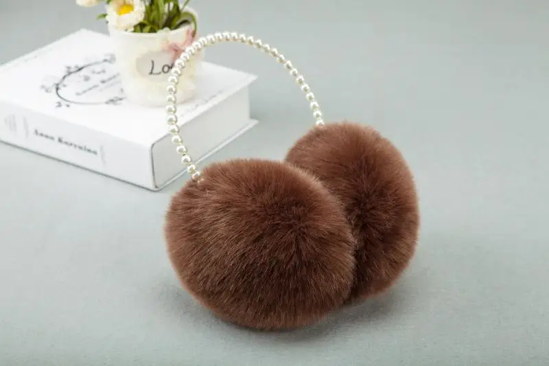 Жемчужные Наушники Модные шерстяные теплые элегантные милые аксессуары мягкие