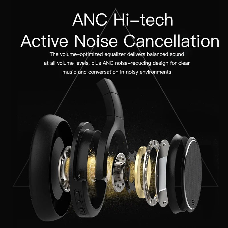 

AWEI A950BL ANC Bluetooth 5.0 Headphone Noise Cancelling Deep Bass HiFi Waterproof Wireless Headset For Sport Running