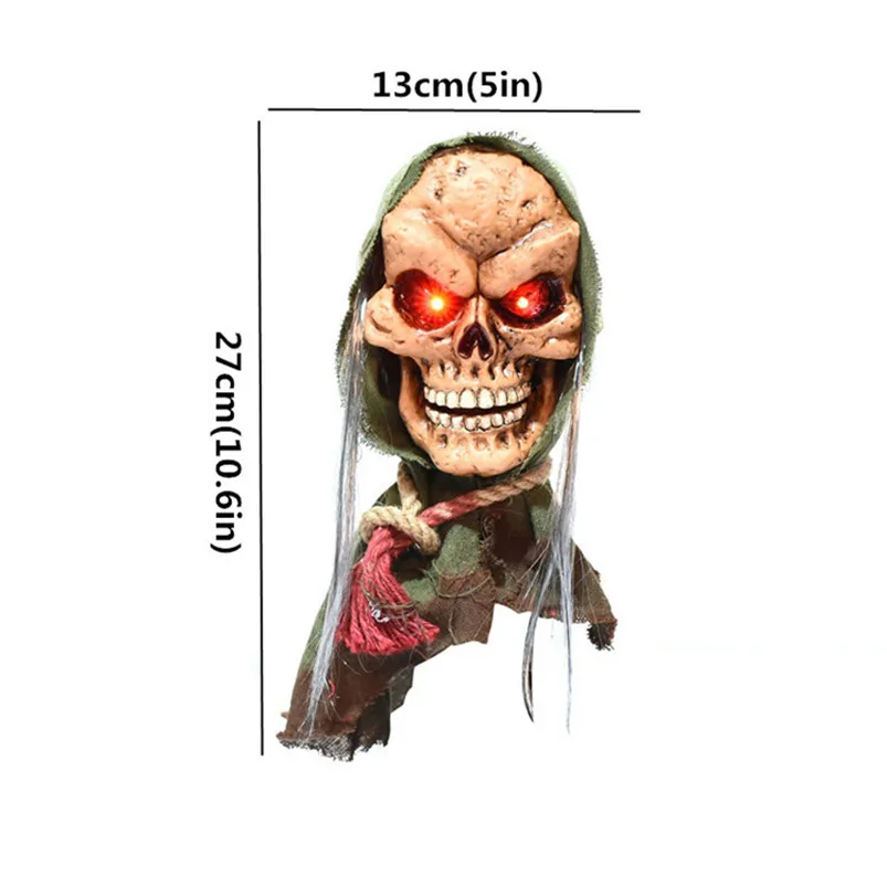

Halloween Decoration Electric Props Hanging Skull Ghost Head with Creepy Eyes Festival Bar Club Ktv Home Tree Door Hanger Ghost