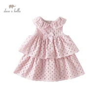 dbs13871 dave bella summer baby girls cute bow draped solid dress children fashion party dress kids infant lolita clothes