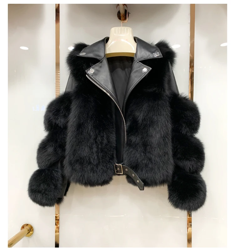 2019 Зимняя Новая модная женская куртка из натурального Лисьего меха YH239 |