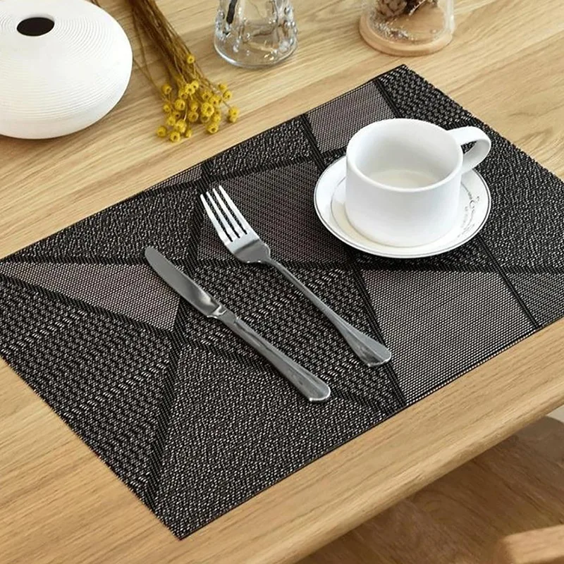 

6Pcs Europe Style Placemat Waterproof Decoration Mat Heat-Resistant Table Mat Dishes Coaster Tableware Mat for Table