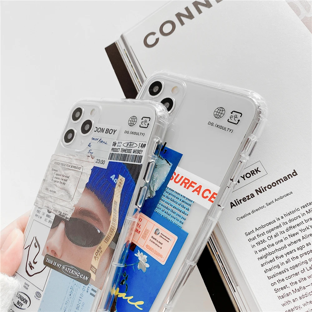 

Fashion Personality Bar code label Phone Case For iPhone 11 Pro X XS Max XR 7 8 6 Plus Funny Couple Boy girl Clear Soft Cover