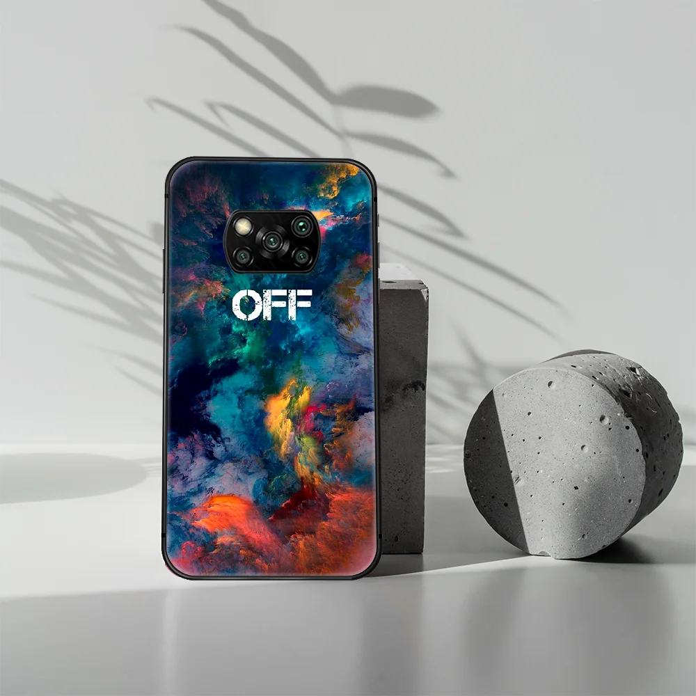 

Fashion luxury brand OW LISA Phone case Cover Hull For Xiaomi Mi A2 A3 8 9 9T Note 10 Se Lite Pro black Back Silicone Funda