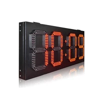 High quality IP53 outdoor rainproof iron box 12 inch single red GPS automatic calibration LED digital clock gasoline price plate