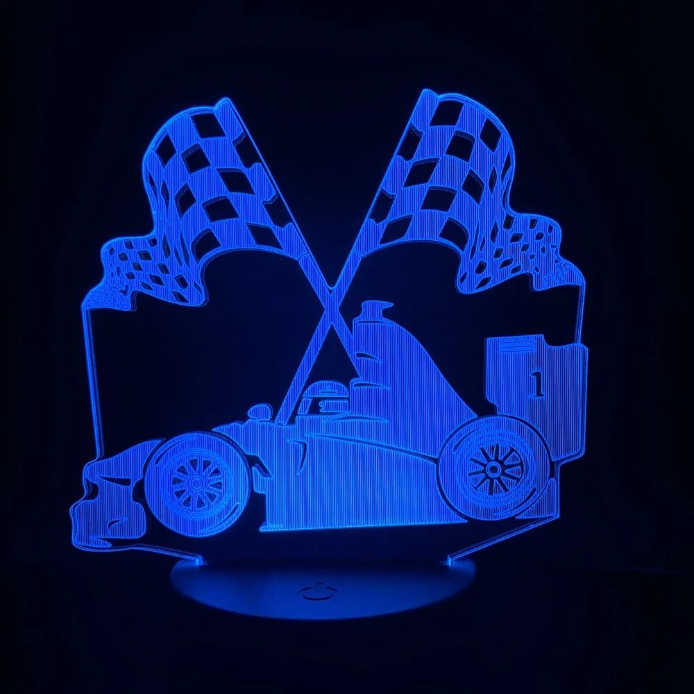 3D лампа на батарейках удивительный флаг изменение цвета автомобиля украшение