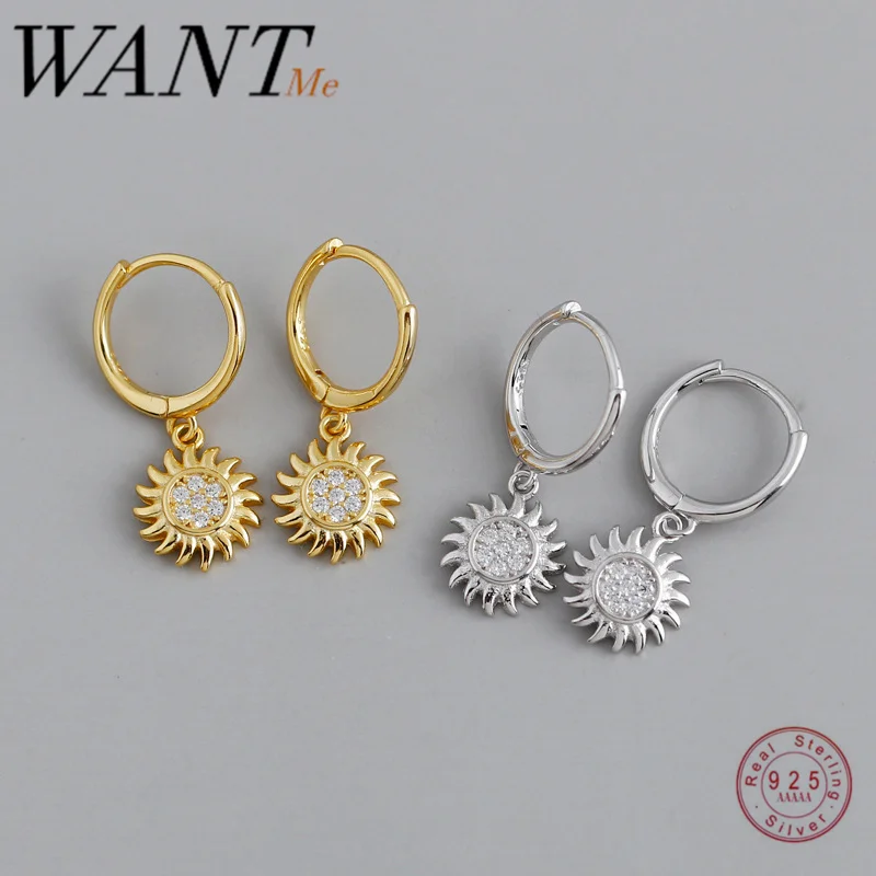 WANTME Настоящее серебро 925 пробы с круглым цирконием Женская Драгоценная камня