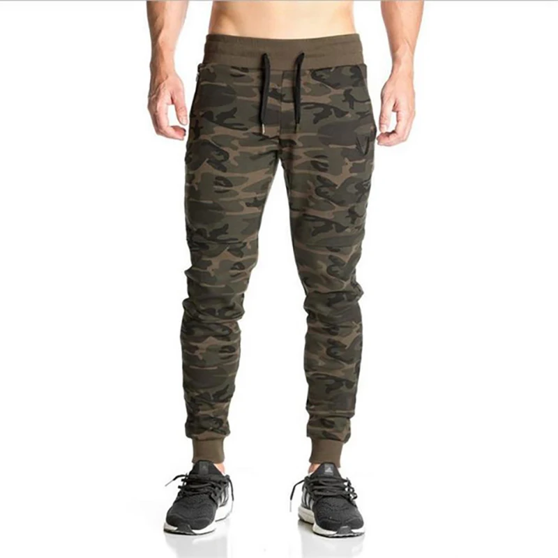 

Men Cotton Sweatpants Sport Running Pants Men Joggers Fitness Casual Elastic Pants Man Bodybuilding Camouflage Training Pants