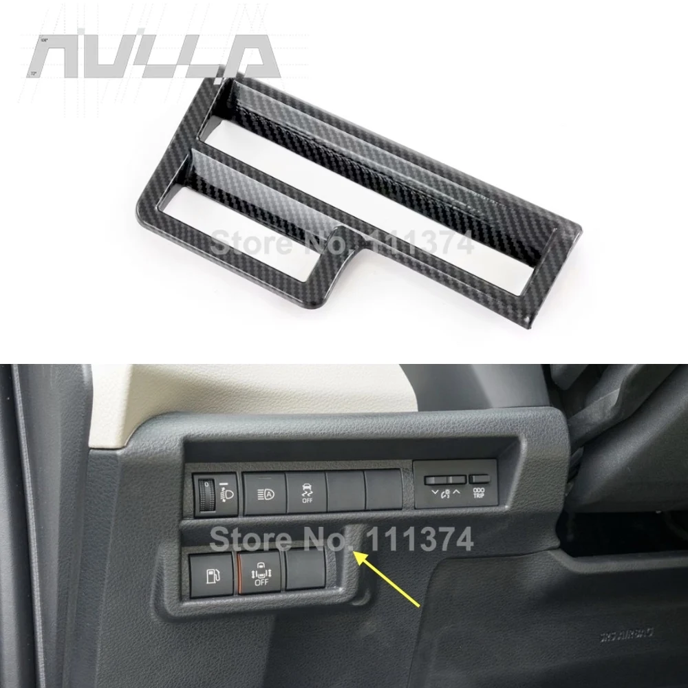 

Карбон для Toyota Sienna 2021 2022 ABS Автомобильный интерьер левая панель управления светильник ключатель света декоративная рамка наклейка аксессуары