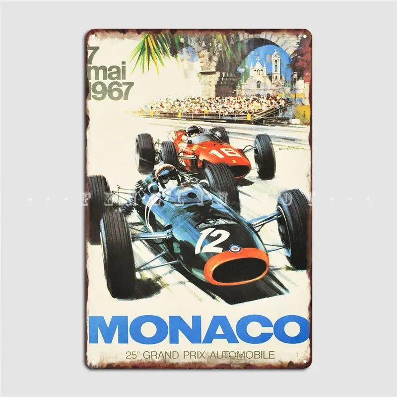 

Monaco Grand Prix 1967 Metal Plaque Poster Mural Painting Designing Club Party Pub Garage Tin Sign Poster