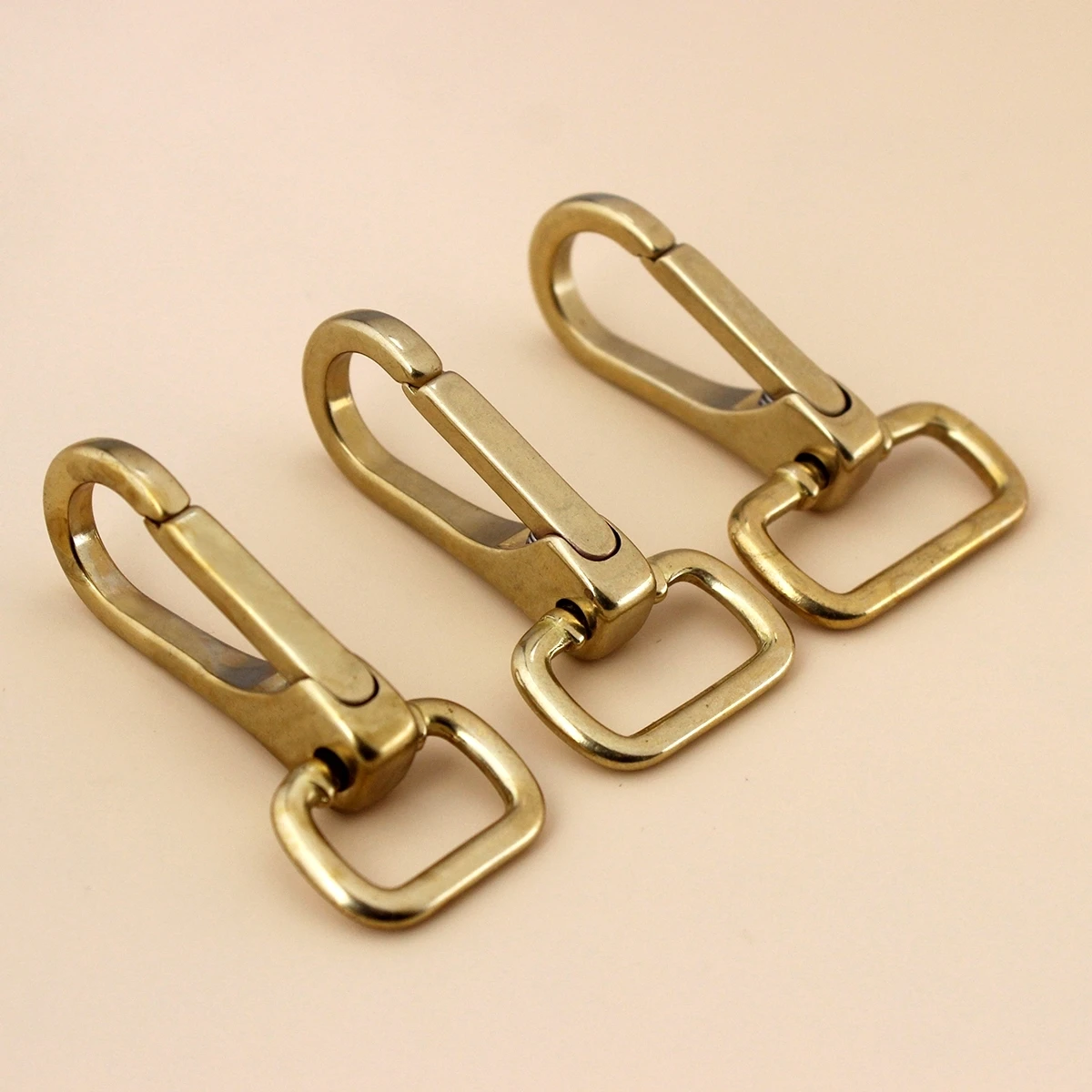 1pcs Solid brass snap hook swivel eye push gate trigger clasp for Leather Craft bag strap belt webbing pet dog leash clip | Дом и сад