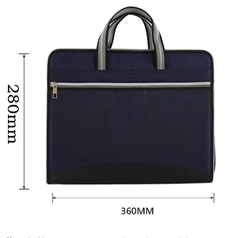 

A4 36x28cm Large Capacity Office Canvas&leather Folder 12 Layers Expanding Wallet Document Organizer File Folde Bag