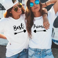 best friends t shirt women t shirt summer short sleeve sister bff t shirt women tshirt top white casual tee shirt femme