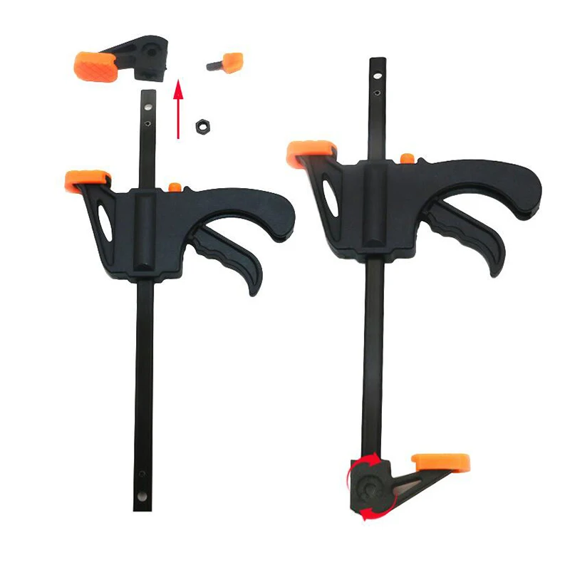 1pc 4 Inch Woodworking F Clamps Clip Quick Release Ratchet Bar Clamp Clip Grip Spreader Gadget Tool