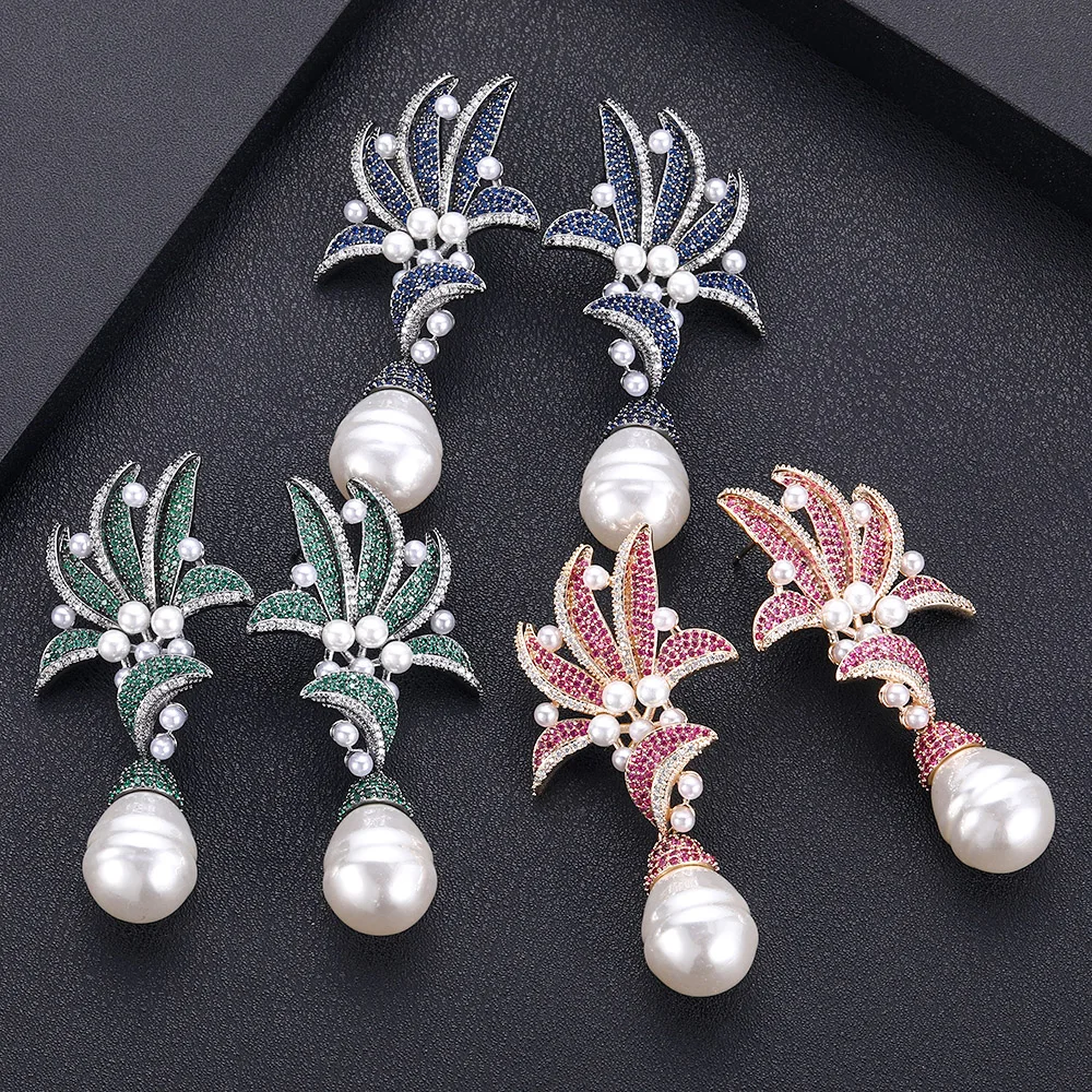 Janekelly новый роскошный капли воды в нигерийском стиле длинные висячие серьги для