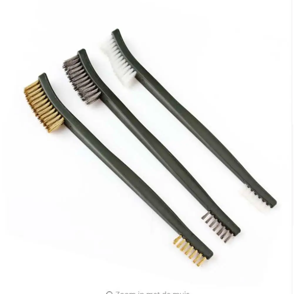 

3pcs Wire Brush Set Mini Stainless Steel Remove Rust Cleaning Brush Tool Brass Nylon Cleaning Polishing Metal Household Brush