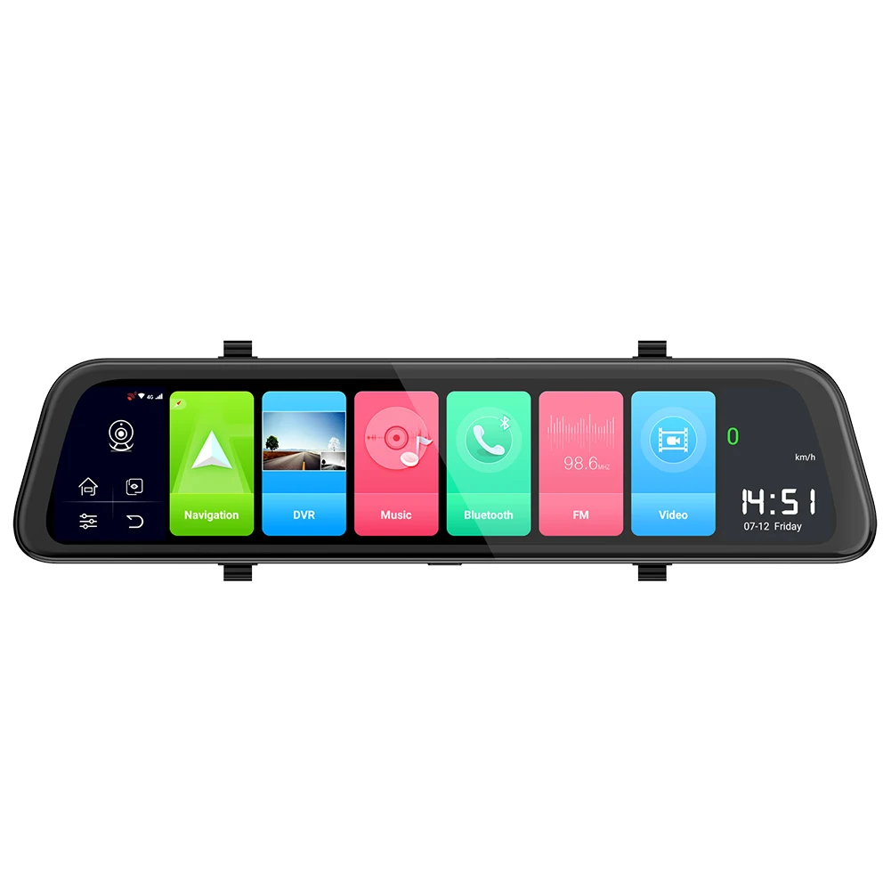 Видеорегистратор автомобильный 12 дюймов Android 8 1 GPS навигация Bluetooth FHD 4G Wi