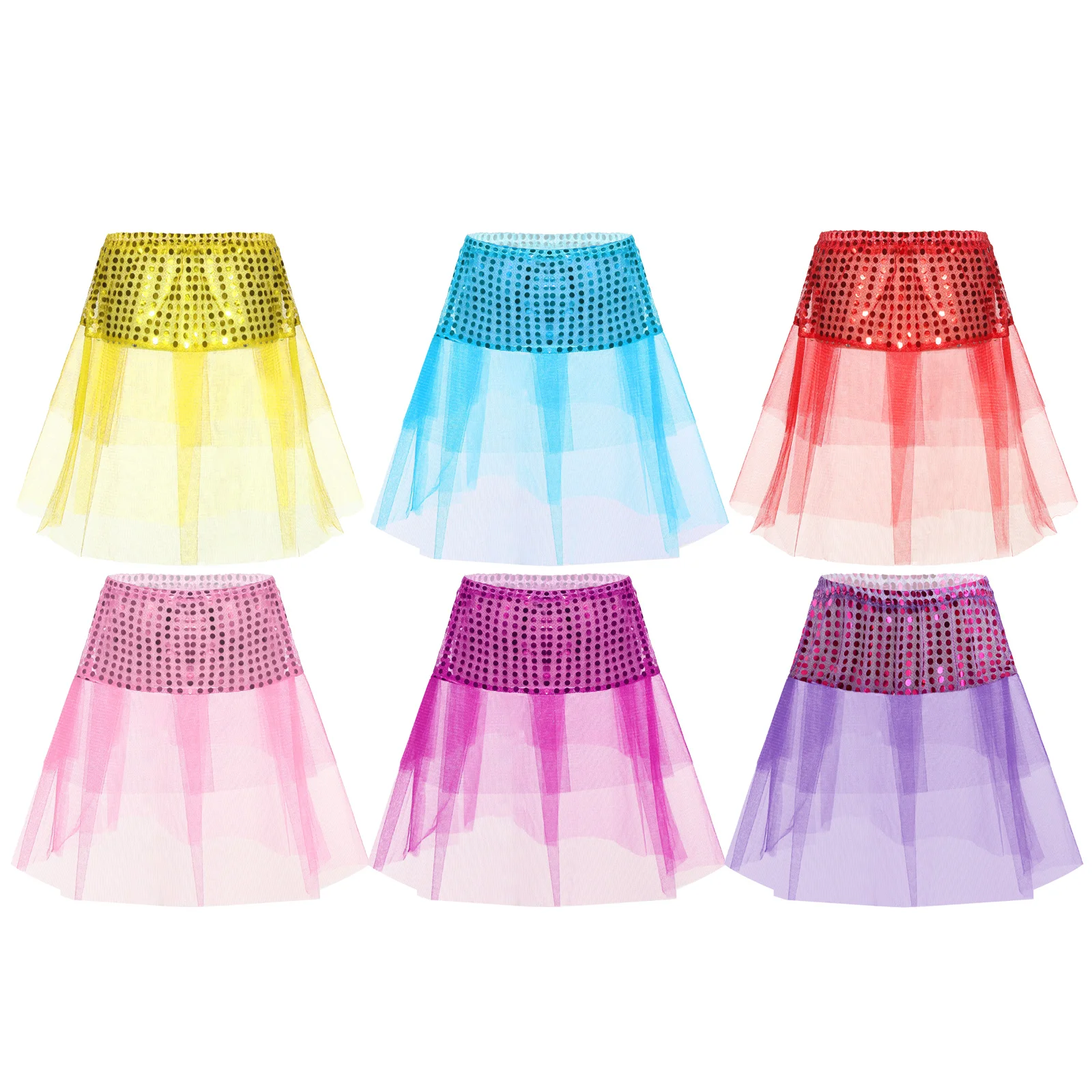

Детская танцевальная юбка для девочек, сетчатая юбка-пачка с блестящими блестками, одежда для балерины, гимнастического трико, юбки, праздн...