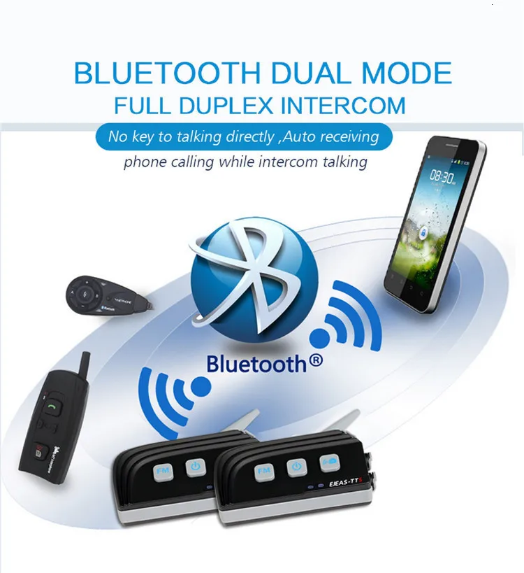 EJEAS TTS велосипедный Bluetooth домофон мотоциклетный шлем гарнитура 4 всадника мото Переговорная система связи с FM