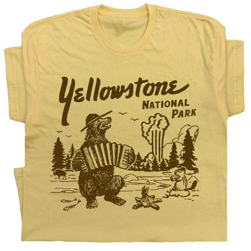 Yellowstone национальный парк футболка Wyoming Camp Grand Tetons рубашки старый верный