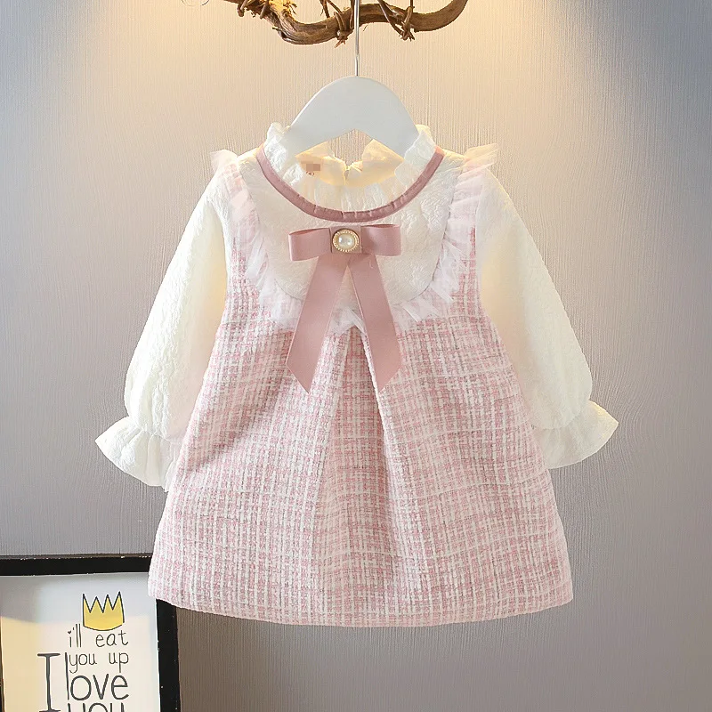 

Fashion Girls Princess Dress Clasic Plaid Long Sleeve Kids Clothing Autumn For Birthday Party Designed Infant Children Vestidos