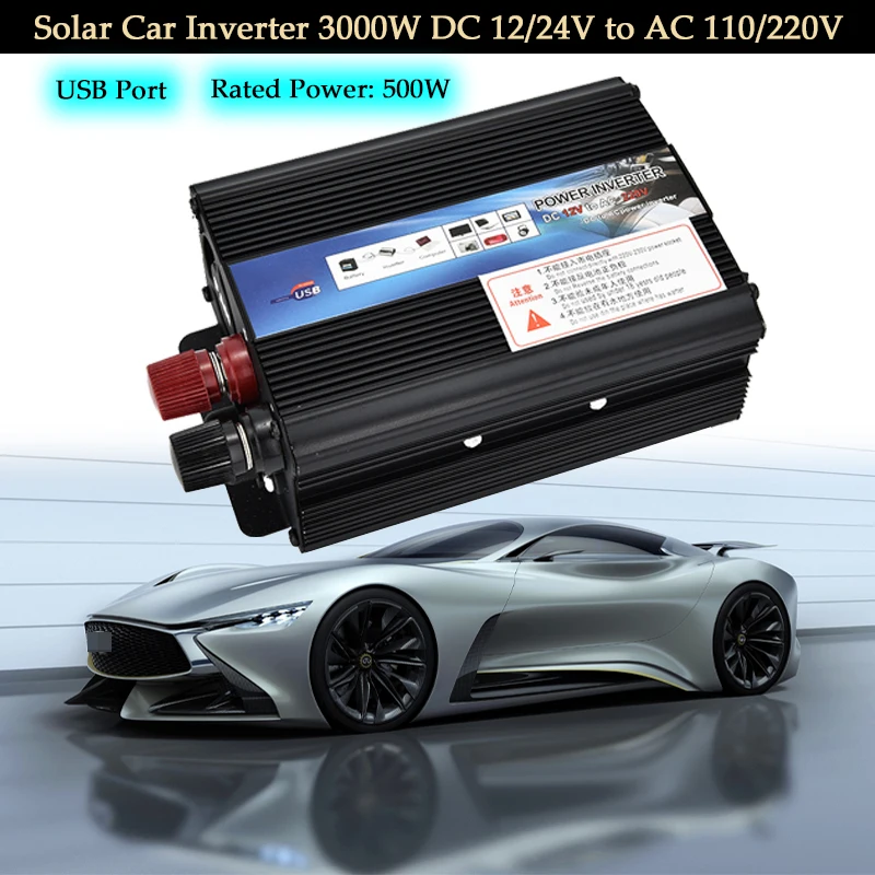 

Car Inverter 3000W DC 12/24V to AC 110/220V Solar Car Power Inverter Converter Adapter Voltage Charger Transformer Auto Inverter