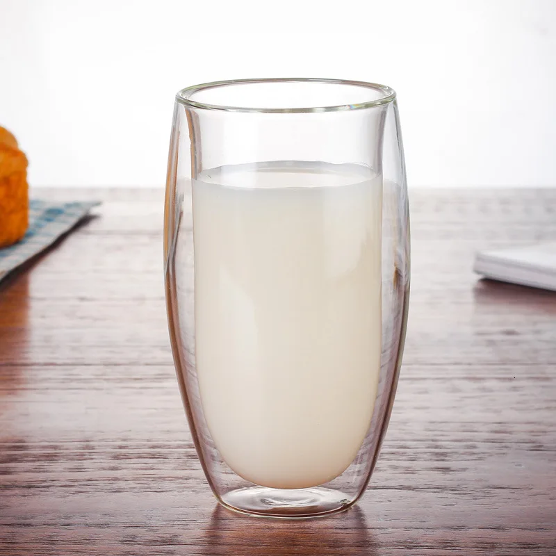 Стеклянная кружка с двойными стенками в форме яйца для капучино латте кофейная