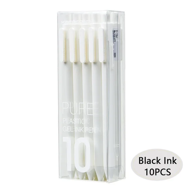 White pen 10pcs KACO красочные знак ручка 10 цвета, шариковая ручка с сердечником прочная ручка 0,5 мм для школьников/рабочий/KACO пополнения чернил - Цвет: White pen 10pcs