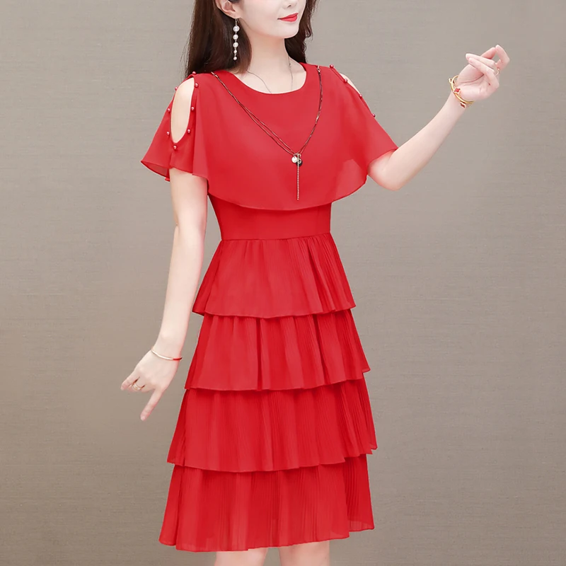 Летнее женское шифоновое платье с открытыми плечами 2021 элегантное винтажное