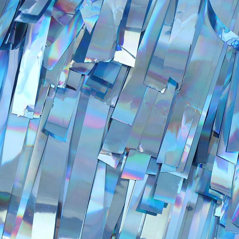 1/2 м цветные металлические блестки из фольги бахрома занавеска украшение на день