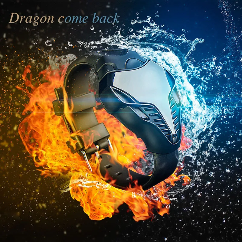 

2020 New Unique Snake Design Men's Watch Fashion LED High Quality Resin Band Sport Men Watches Male erkek kol saati montre femme