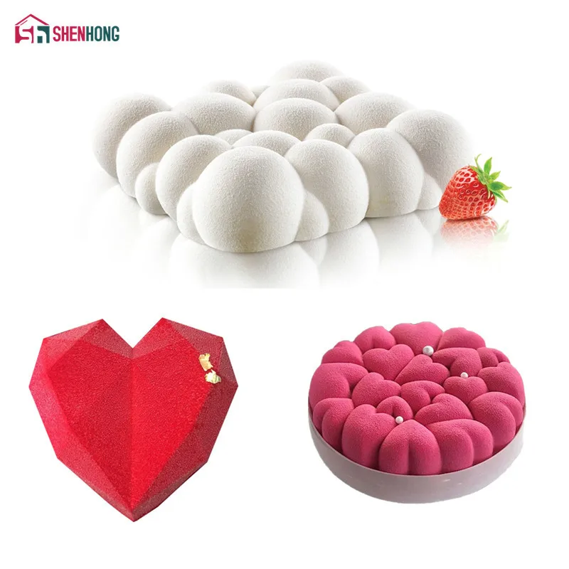 SHENHONG 3 шт./компл. форма для торта в виде сердца облака выпечки алмазная 3D