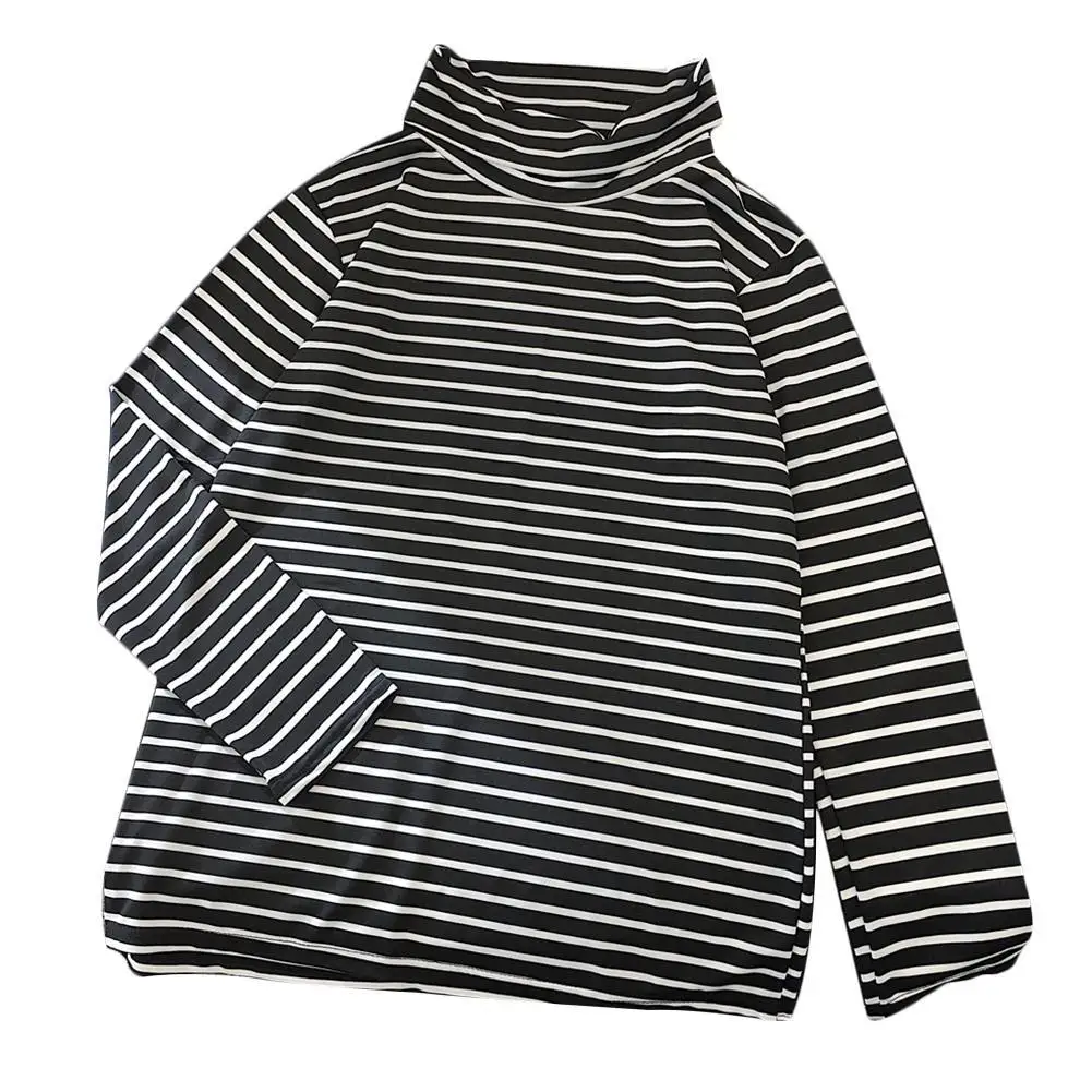 

Casual Women Autumn Long Sleeve Turtle Neck Blouse Top Horizontal Base Shirt