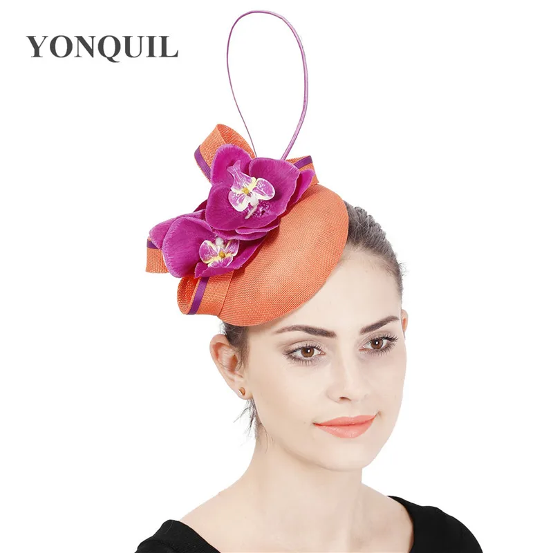 

Elegant Bridal Wedding Hats Hair Fascinators Accessories Headband With Fashion Flower Decor Cocktail Derby Headpiece Show Caps