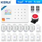 Домашняя охранная сигнализация KERUI W181 Tuya Wi-Fi GSM с датчиком движения, беспроводная Солнечная Сирена, IP-камера, GSM сигнализация