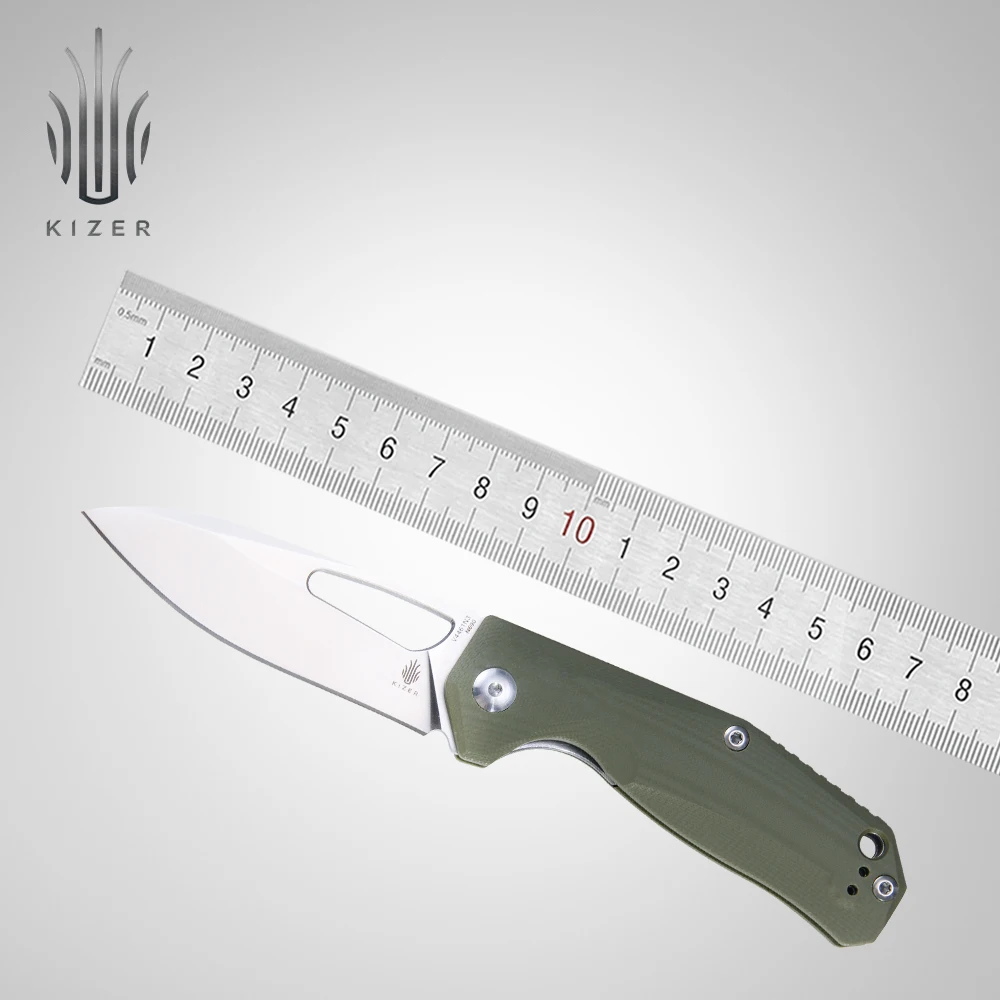 Kizer складной нож для выживания зеленая ручка N690 нож со стальным лезвием полезные ручные инструменты