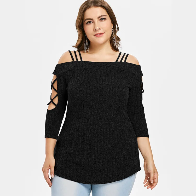 Женский свитер с открытыми плечами Новинка осени 2020 пикантная Облегающая