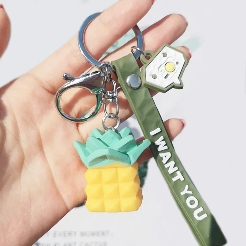 

Dayoff Watermelon Banana Avocado Pineapple Keychain Keyring For Women Jewelry Simulated Fruit Cute Car Key Holder Keychains 2020