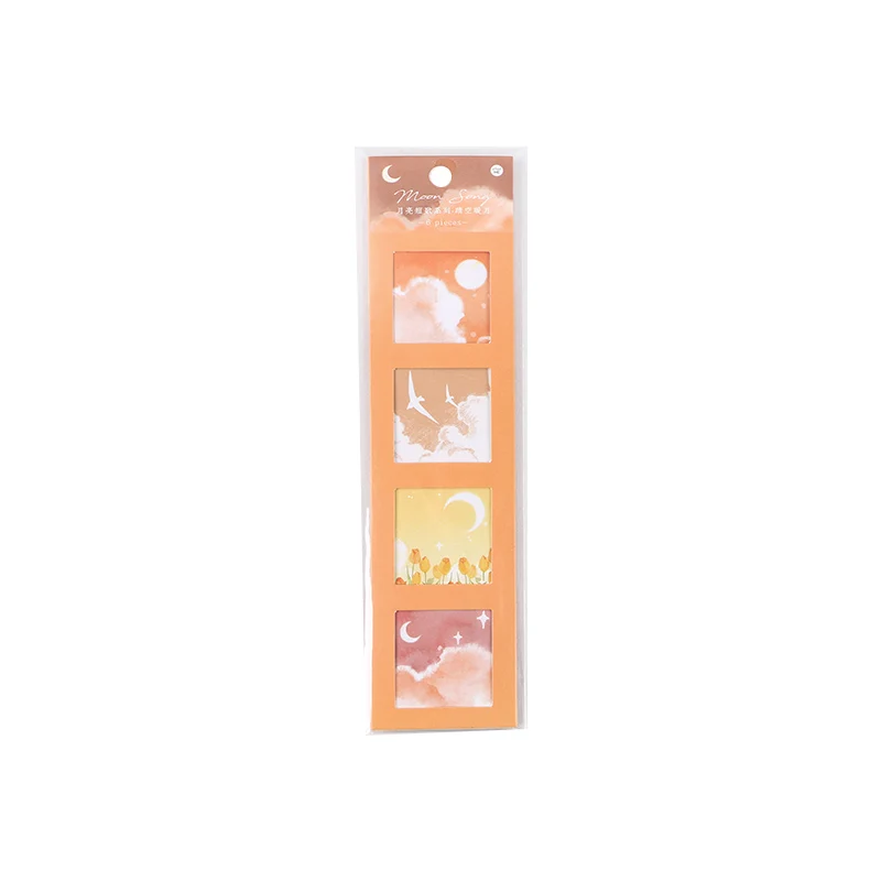 

6sheet Moon Short Song Series Deco Stickers Scrapbooking Bullet Journal Doodling Decals Stationery Office Aesthetic Sticker Cute