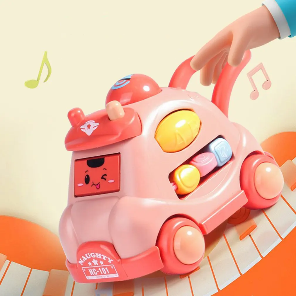 

Toy Car Push Trolley Inertia Toy Car Light And Sound Effect Face-changing Wheel Car Cute Trolley Children’s Gift