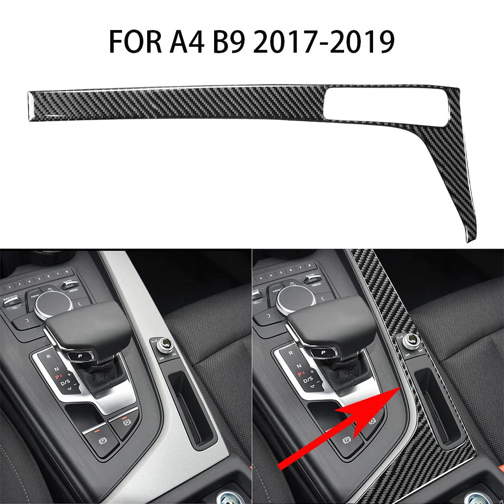 

Carbon fiber car interior,shift side baffle panel frame decoration,Suitable For Audi A4 B9 2017 2018 2019 2020 2021car stickers,