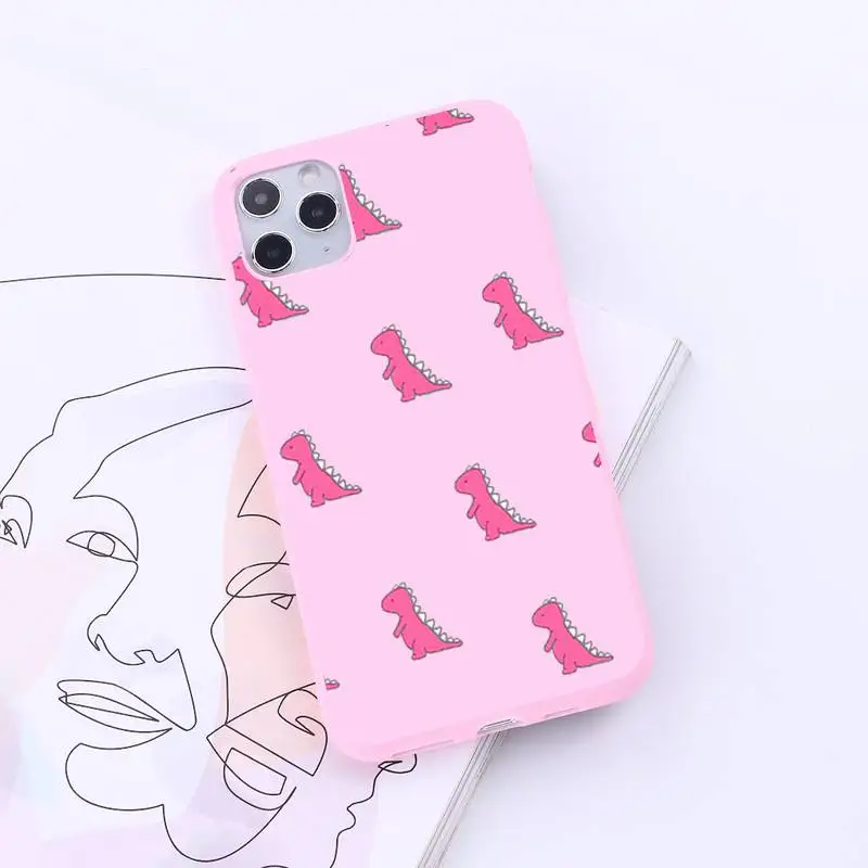 

Cute Dinosaur funny many animal Phone Case Candy Color for iPhone 6 7 8 11 12 s mini pro X XS XR MAX Plus